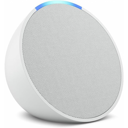 Compact Smart Speaker with Alexa Voice Control and Rich Audio in Glacier White